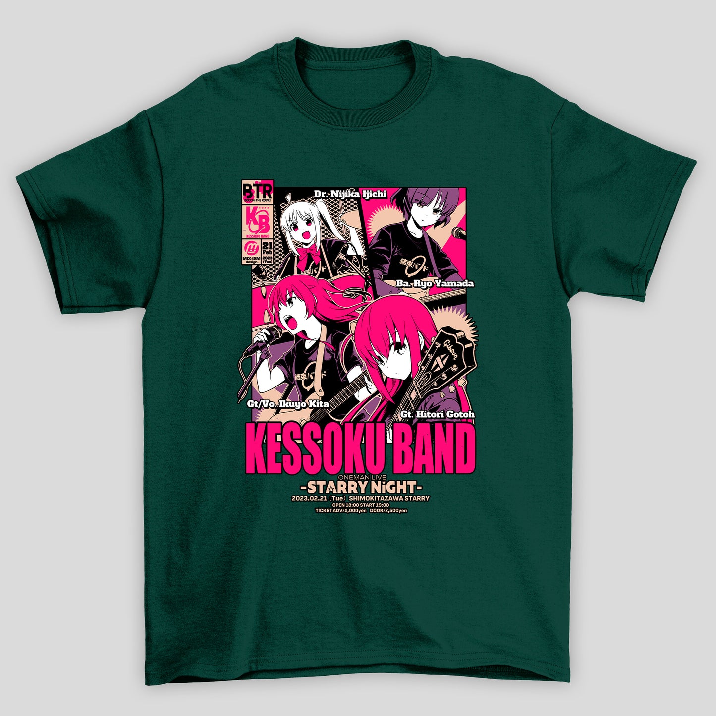 Camiseta Básica Unissex Kessoku Band Poster Show Bocchi The Rock