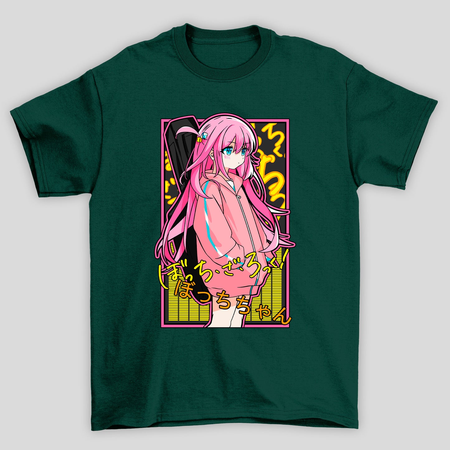 Camiseta Básica Unissex Gotou Kanji Guitarra Bocchi The Rock