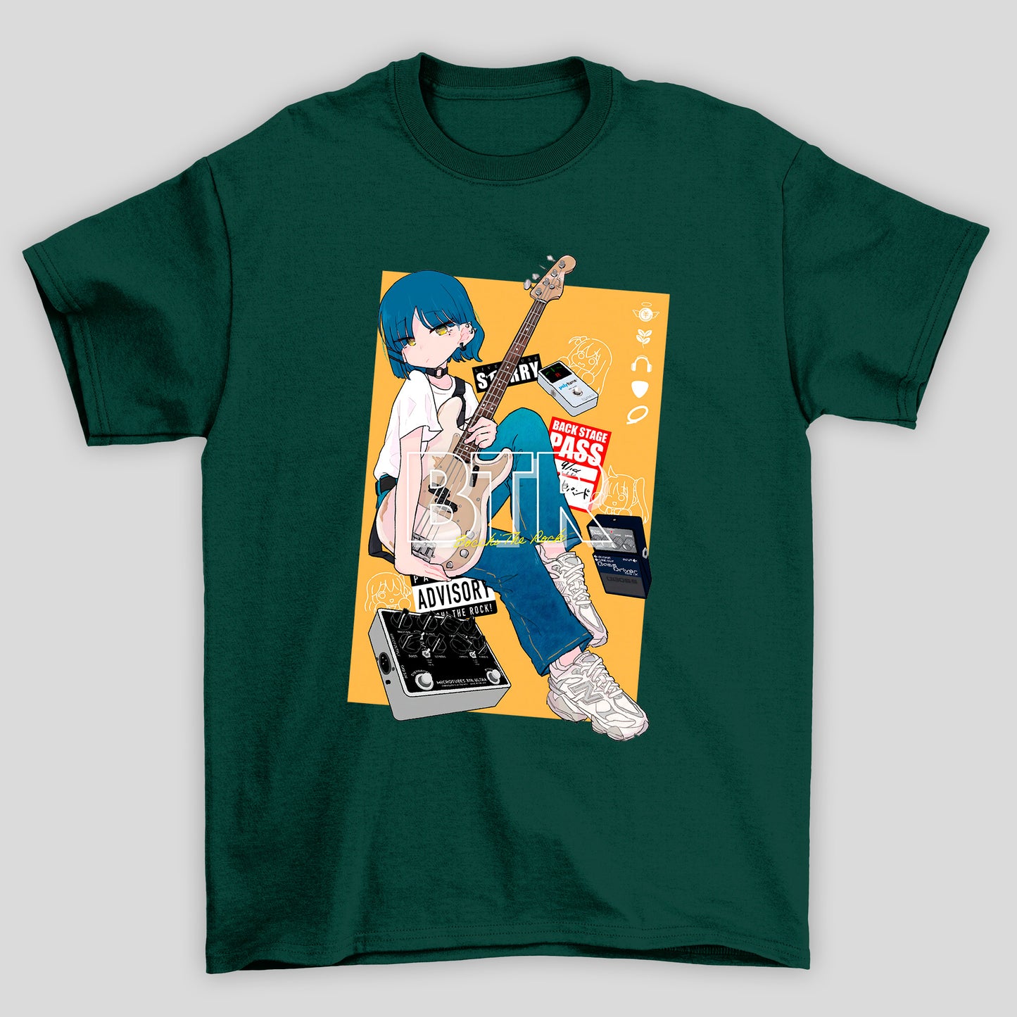 Camiseta Básica Unissex Yamada Ryou Baixo Btr Bocchi The Rock