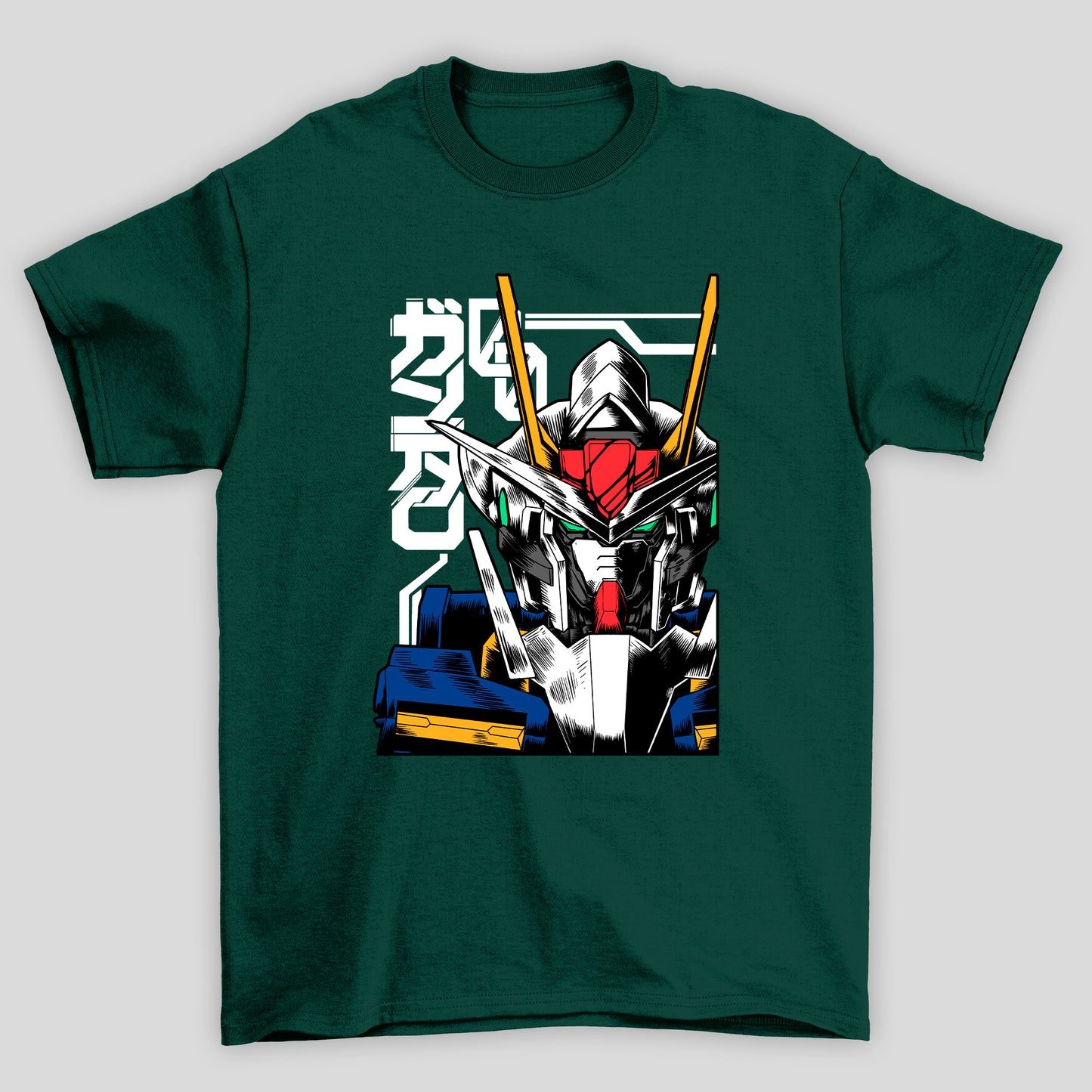 Camiseta Básica Unissex Gundam Kanji 00 Face