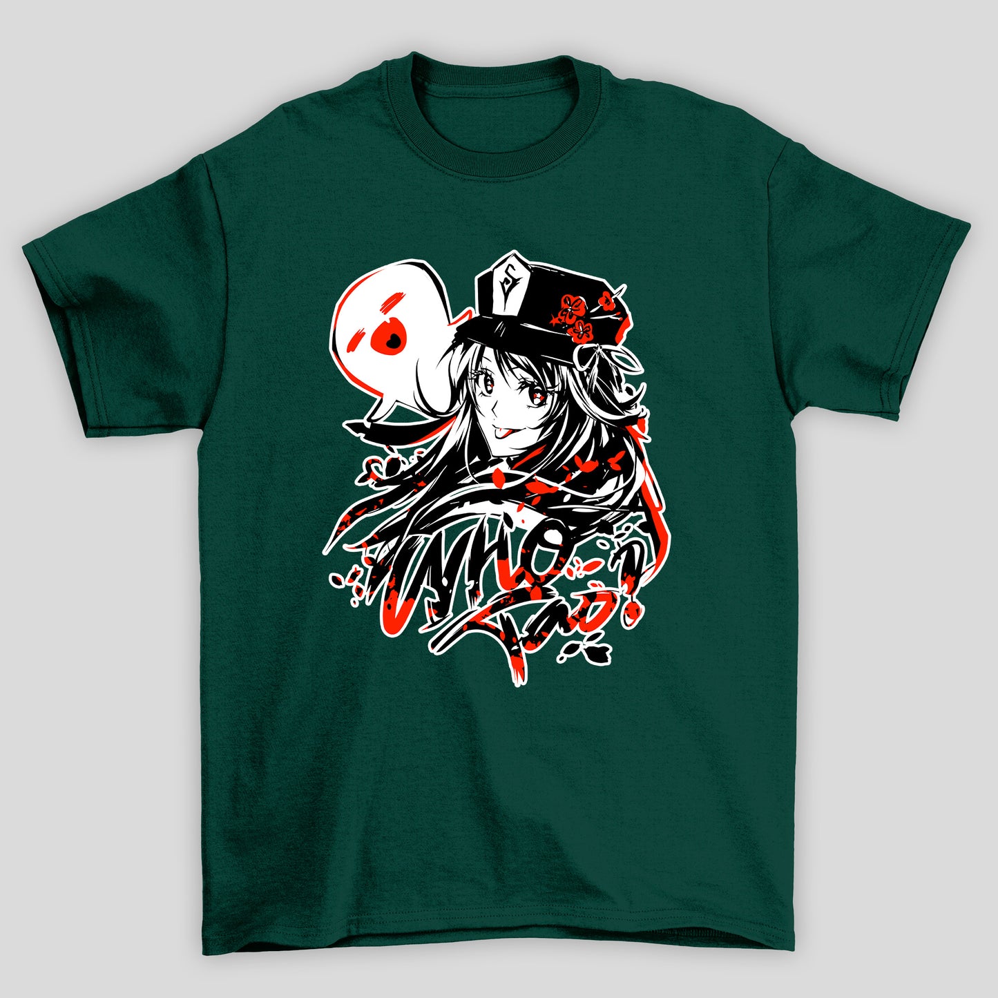 Camiseta Básica Unissex Hu Tao Who Fantasma Rosto Genshin