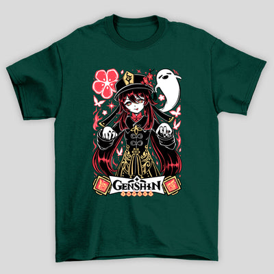 Camiseta Básica Unissex Hu Tao Fantasma Genshin