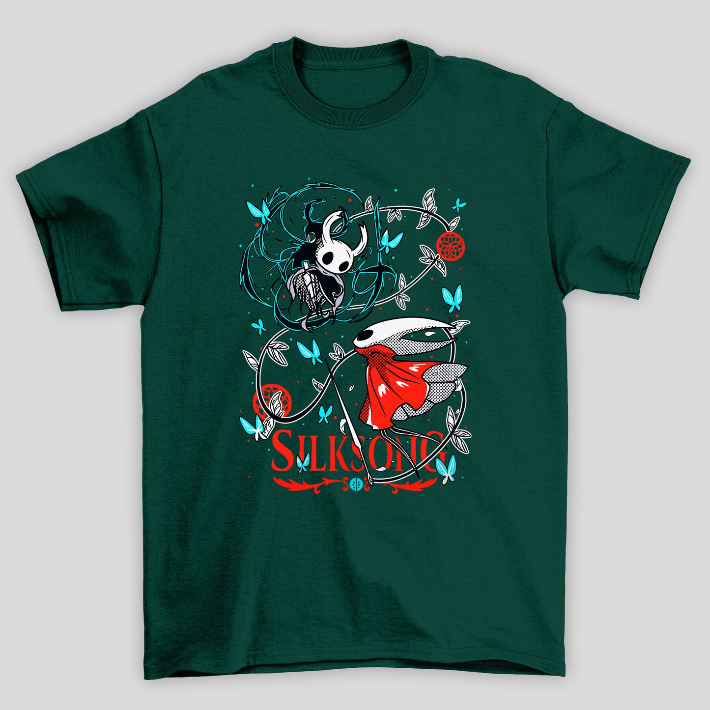 Camiseta Básica Unissex Hollow Knight Silksong Hornet Lutando