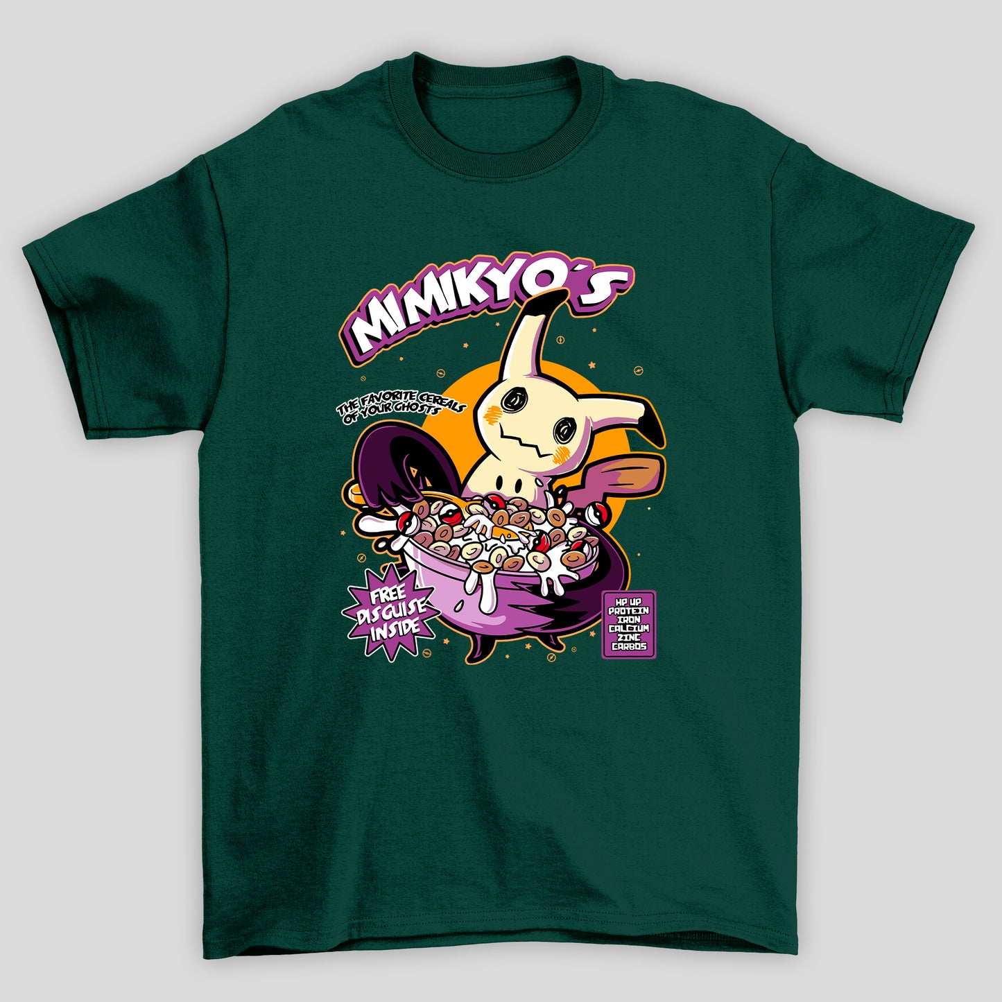 Camiseta Básica Unissex Mimikyu Cereal Pokemon Halloween