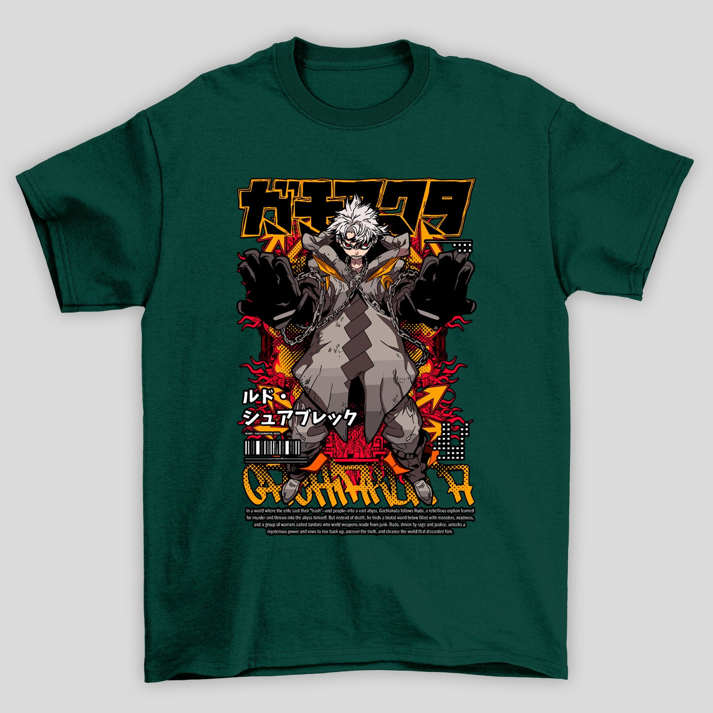 Camiseta Básica Unissex Rudo Revista Kanji Gachiakuta