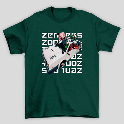 Camiseta Básica Unissex Zenless Zone Zero Personagens Carro