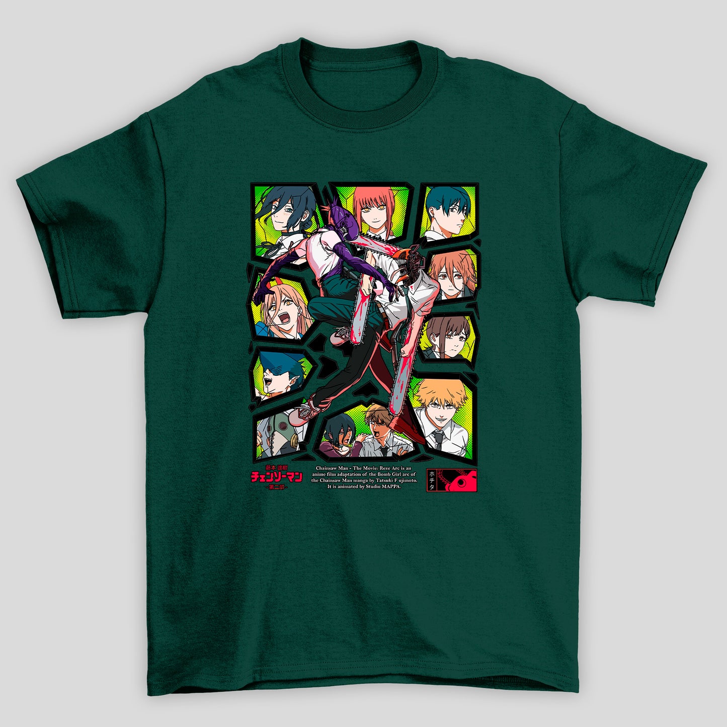 Camiseta Básica Unissex Chainsaw Man Bomba Denji Personagens