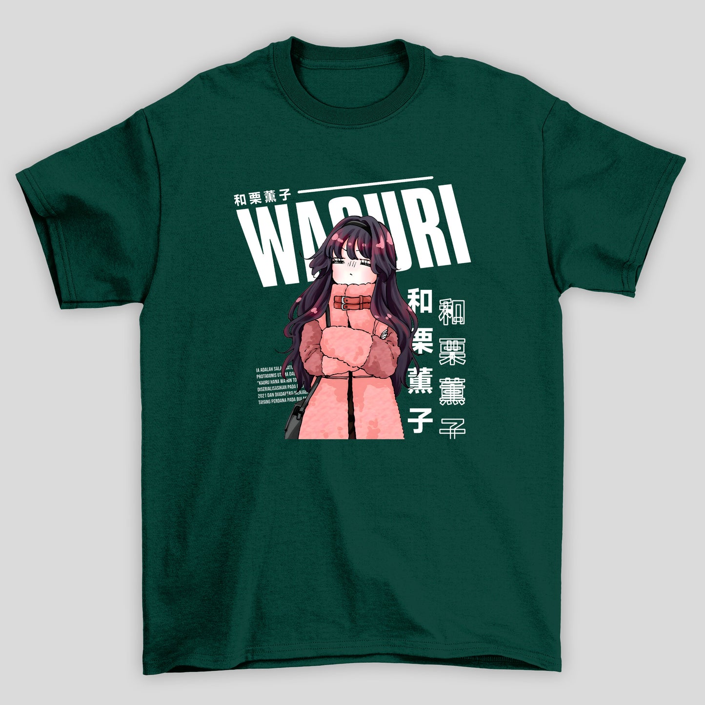 Camiseta Básica Unissex Kaoru Hana Waguri Kanji Cute