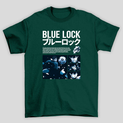 Camiseta Básica Unissex Blue Lock Hute Texto Kanji