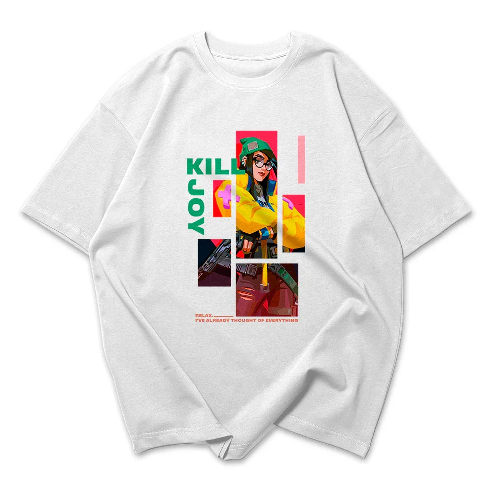 Camiseta Oversized Valorant Kill Joy Quadrados