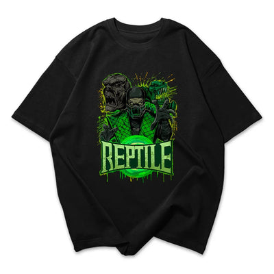 Camiseta Oversized Mortal Kombat Reptile Orb