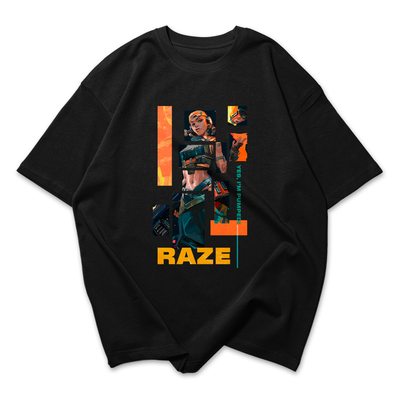Camiseta Oversized Valorant Raze Quadrados