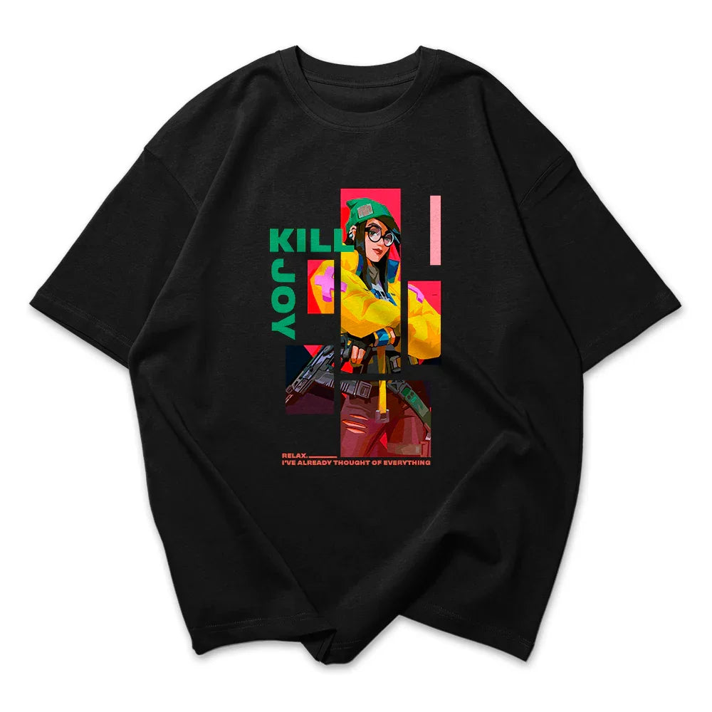 Camiseta Oversized Valorant Kill Joy Quadrados
