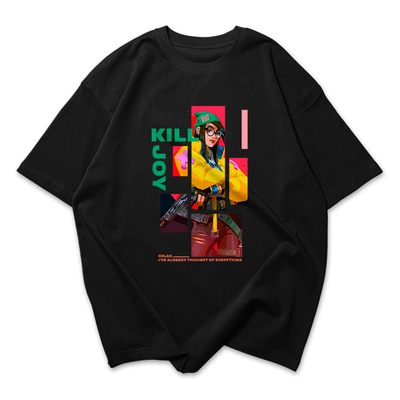 Camiseta Oversized Valorant Kill Joy Quadrados