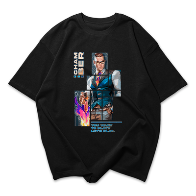 Camiseta Oversized Valorant Chamber Quadrados