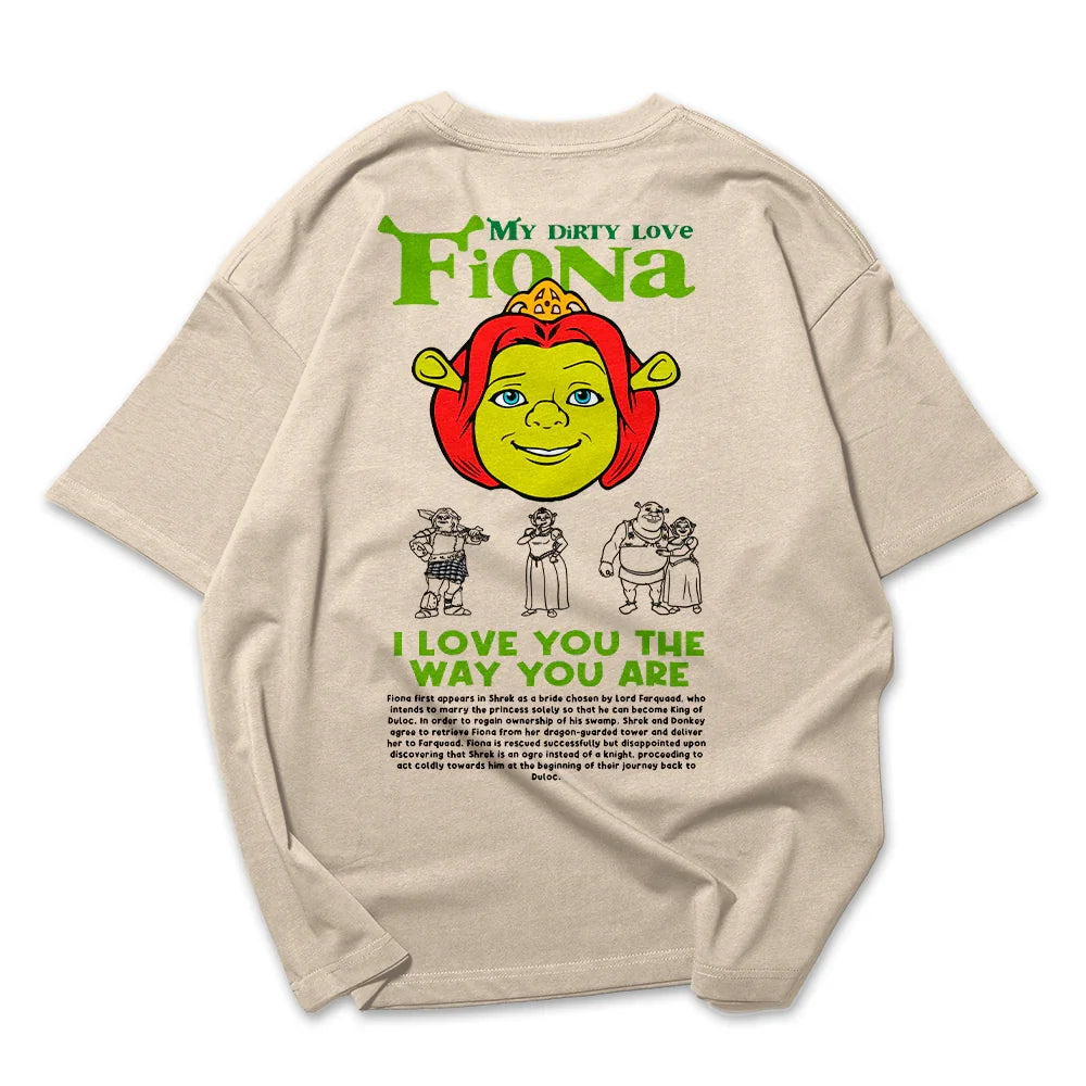 Camiseta Oversized Shrek My Dirty Love Fiona