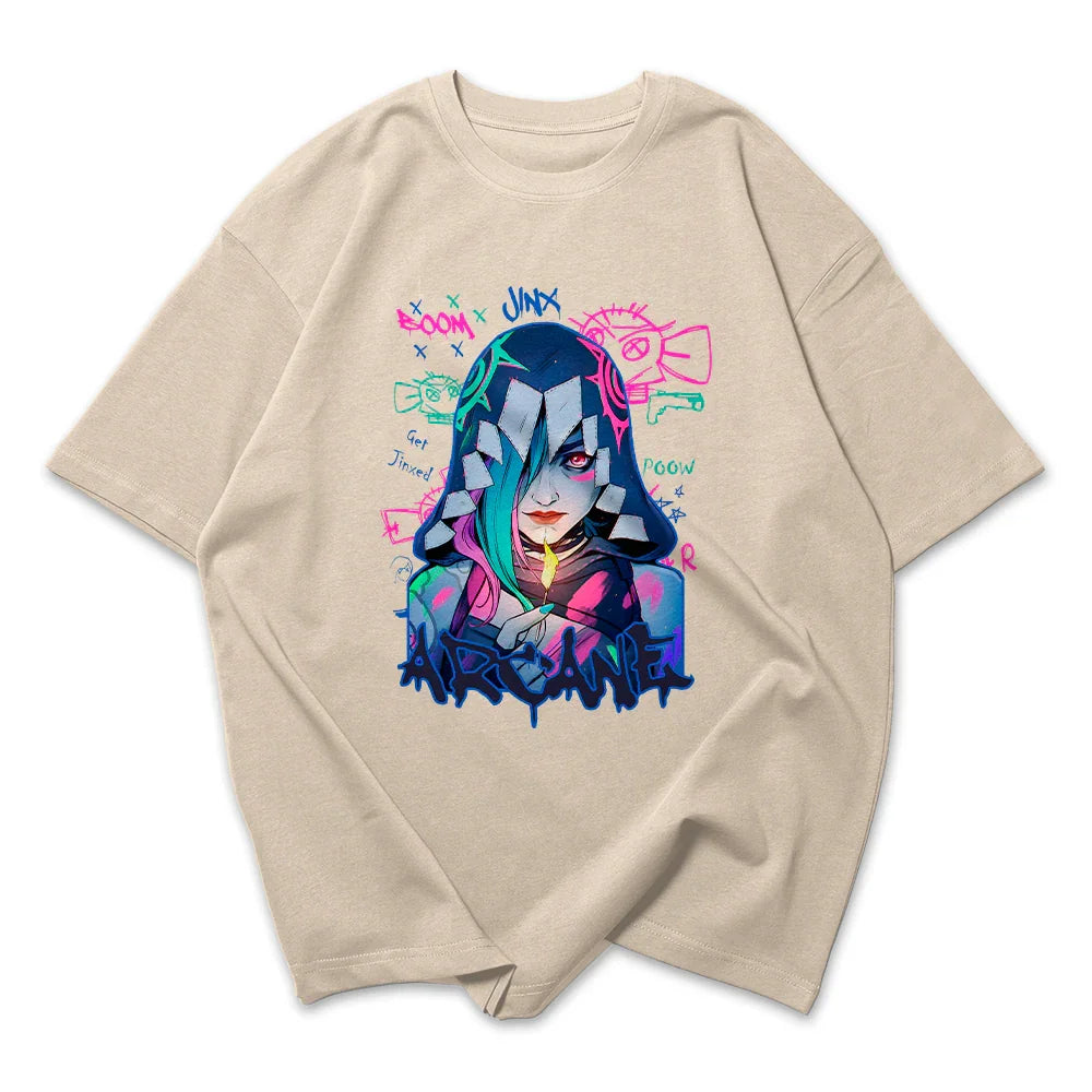Camiseta Oversized Arcane Jinx Fosforo
