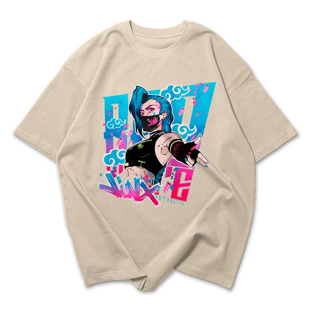 Camiseta Oversized Arcane Jinx Mascara