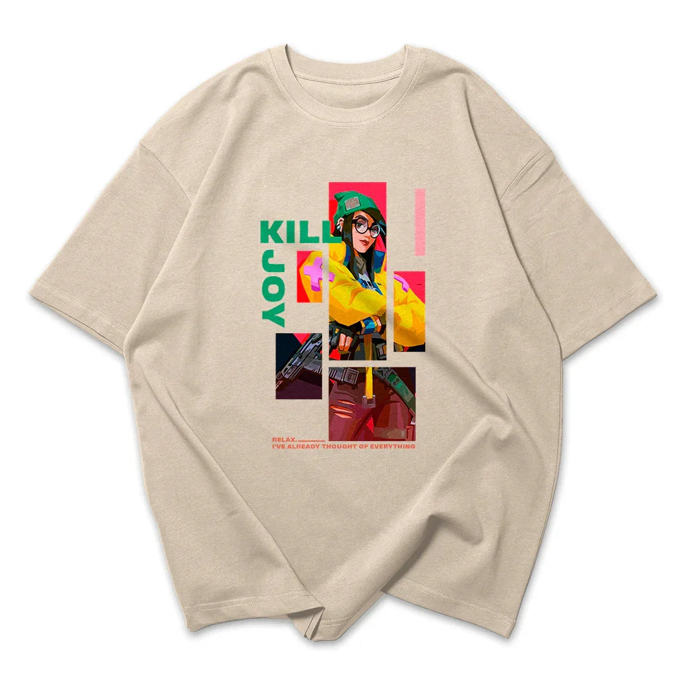 Camiseta Oversized Valorant Kill Joy Quadrados