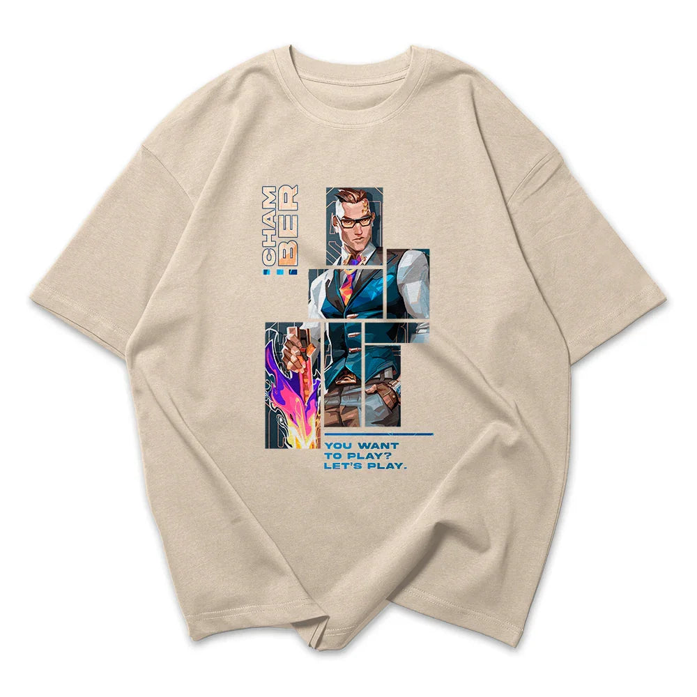 Camiseta Oversized Valorant Chamber Quadrados