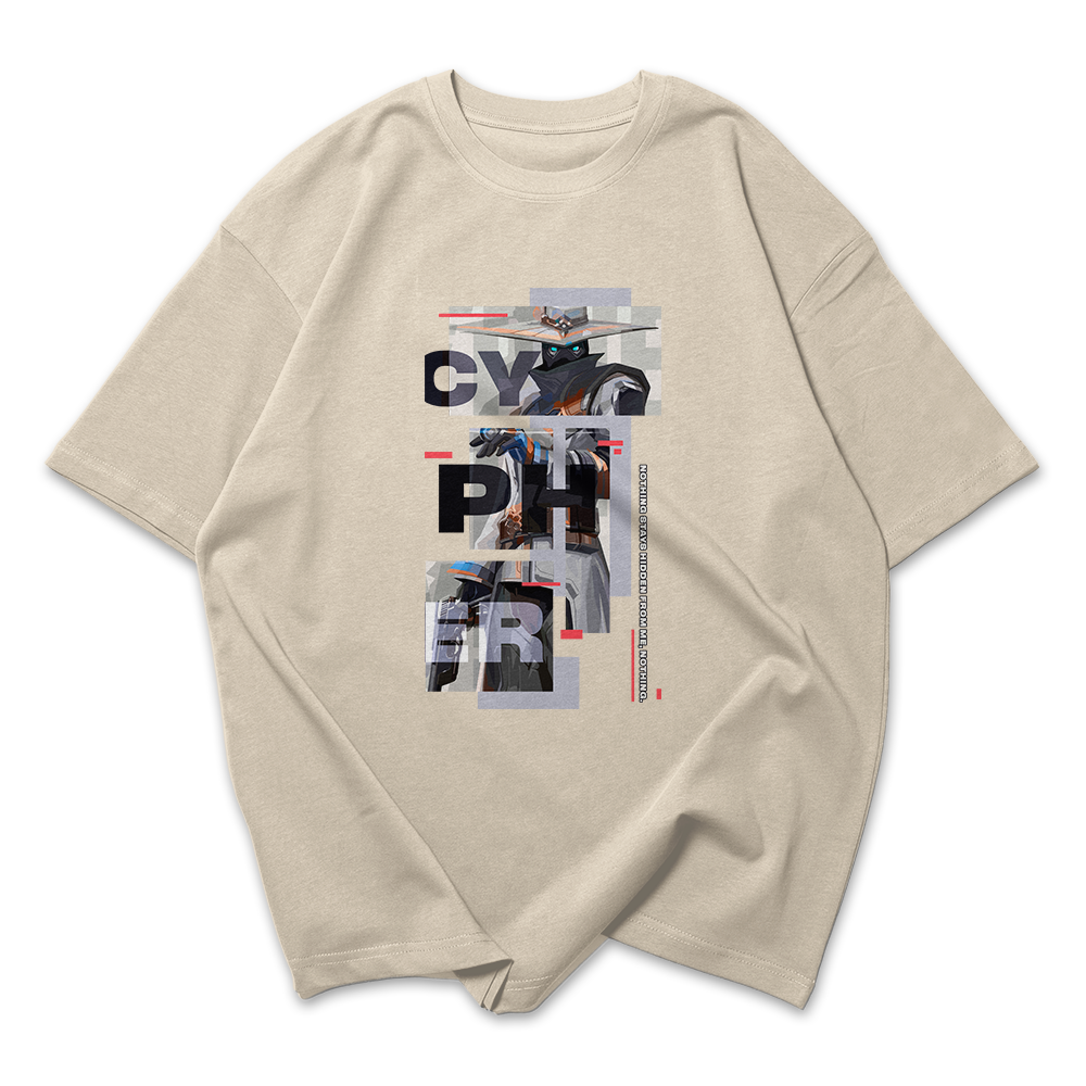Camiseta Oersized Valorant Cypher Quadrados