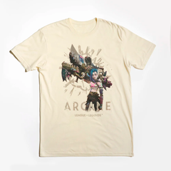 Camiseta Básica Unissex Arcane Jinx Fishbones/Bazuca