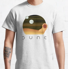 Camiseta Básica Unissex Dune Desert Night and Sandworm