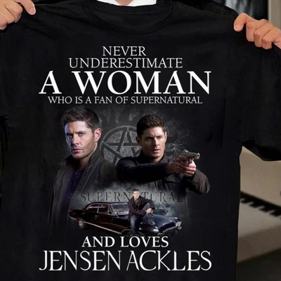Camiseta Básica Unissex And Lovers Jensen Acles Supernatural Preto
