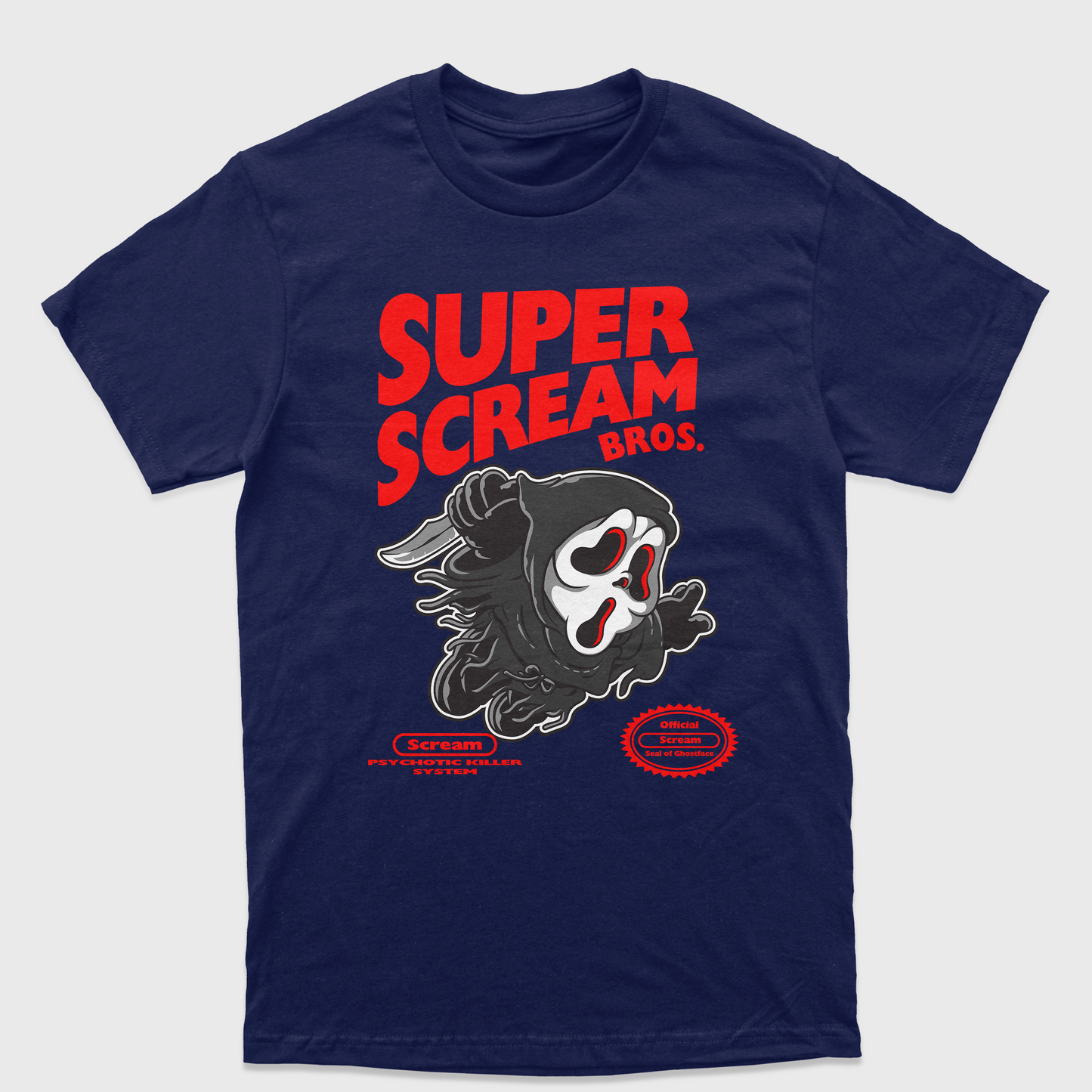Camiseta Básica Unissex Super Mario Scream Ghost Terror