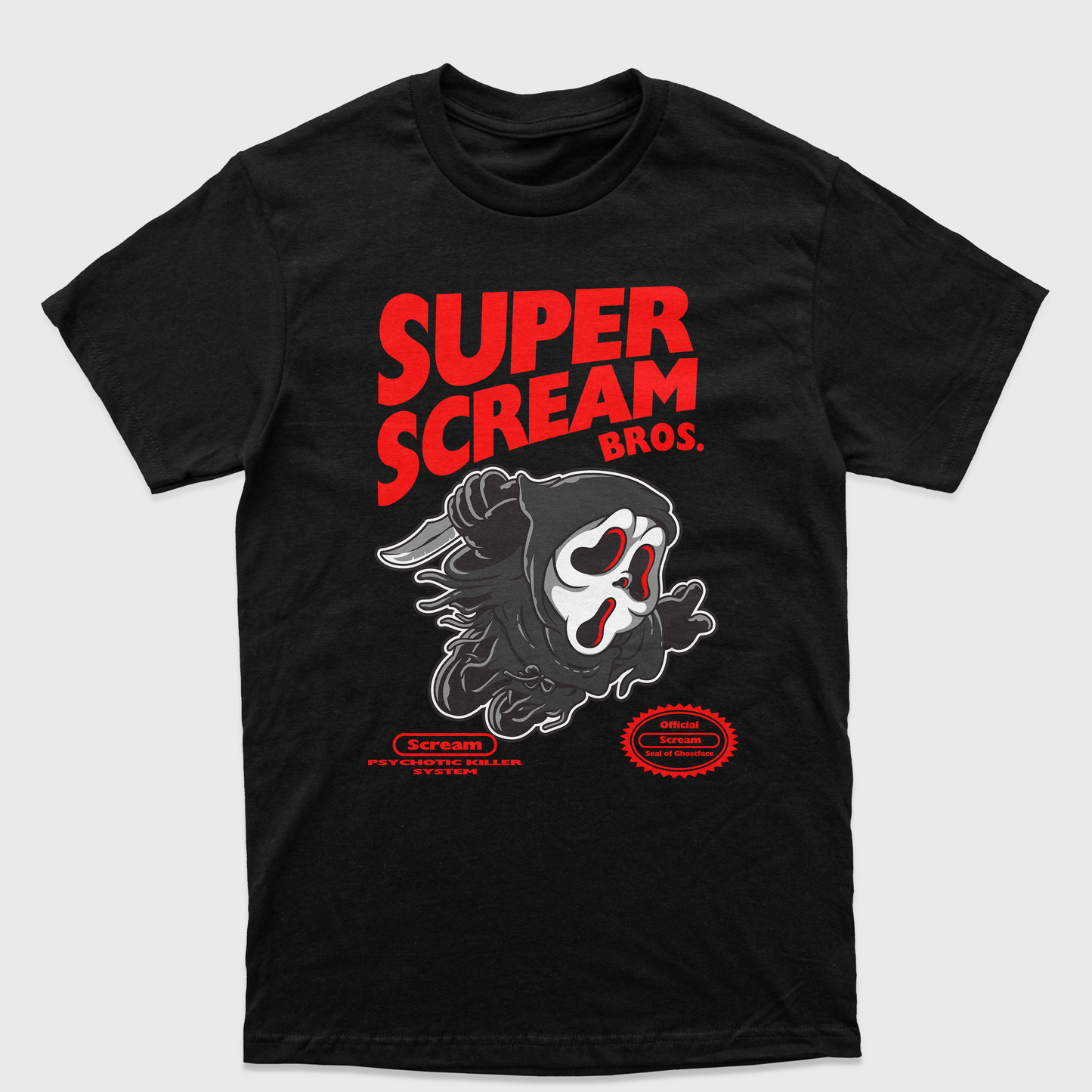 Camiseta Básica Unissex Super Mario Scream Ghost Terror