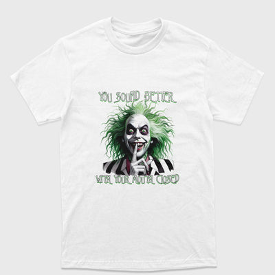 Camiseta Básica Unissex Beetlejuice You Sound Better With Your Mouth Closed
