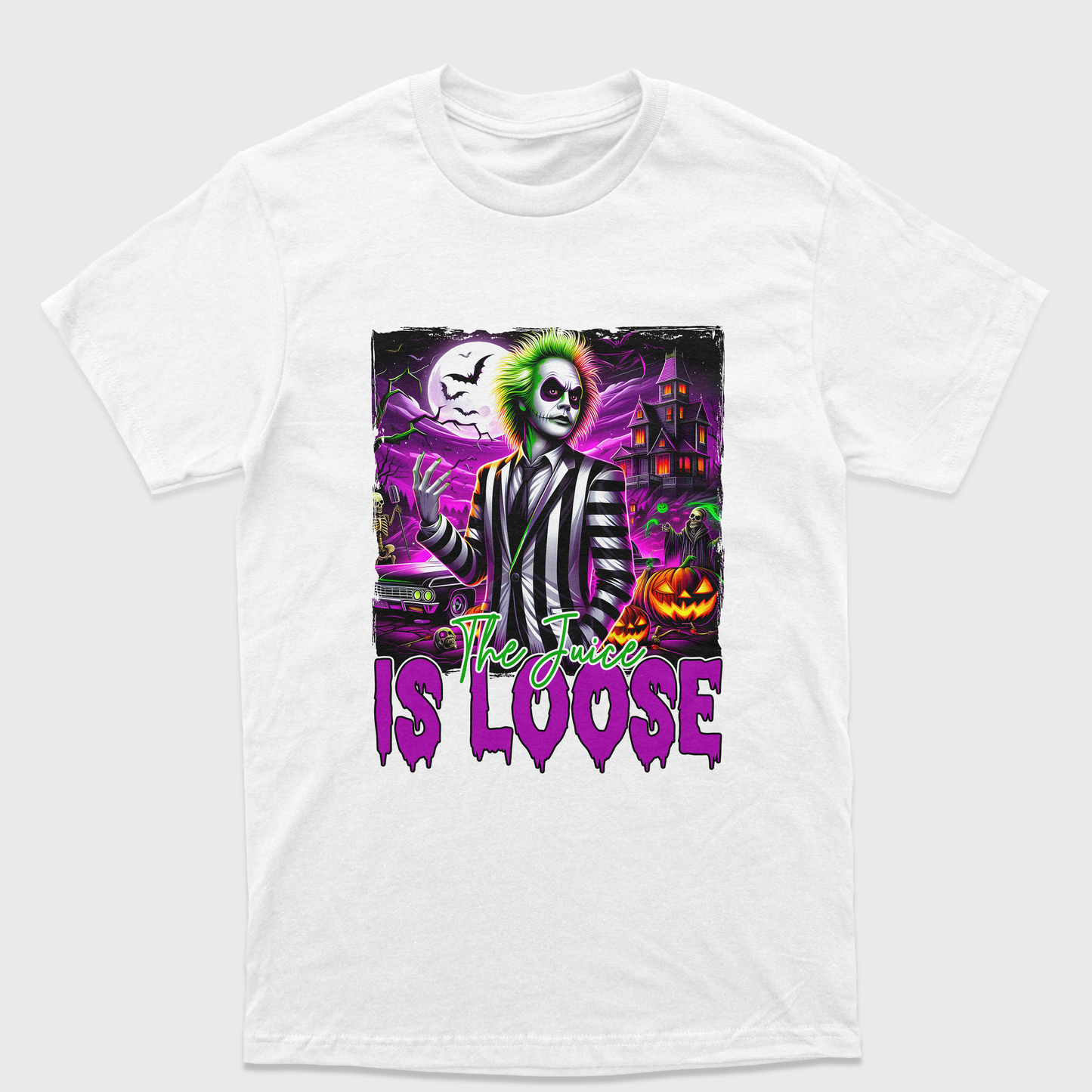 Camiseta Básica Unissex The Juice Is Loose Beetlejuice Movie
