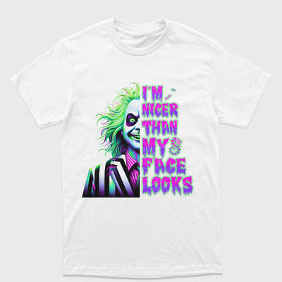 Camiseta Básica Unissex I'm Nicer Than My Face Looks