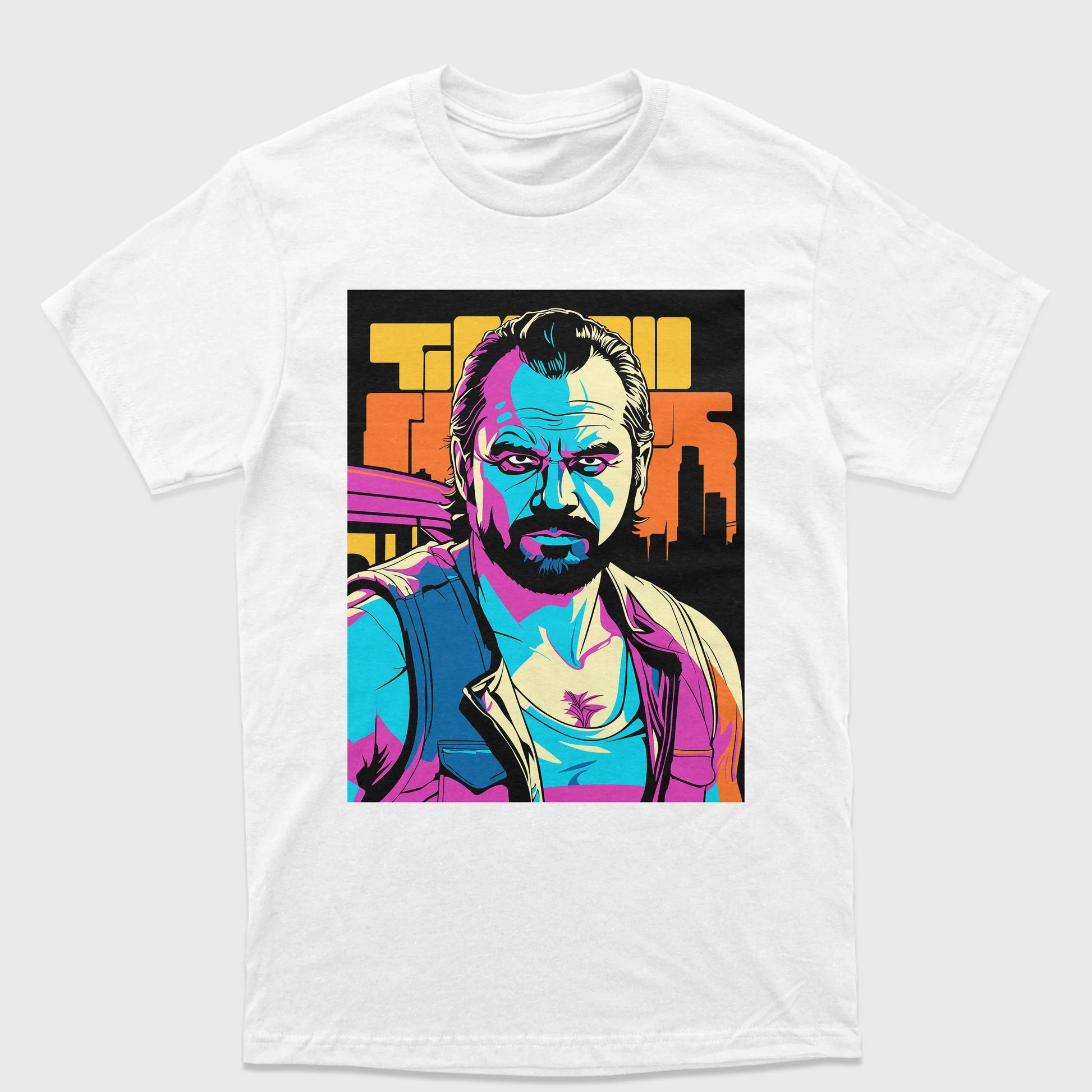 Camiseta Básica Unissex GTA Game-BRANCO