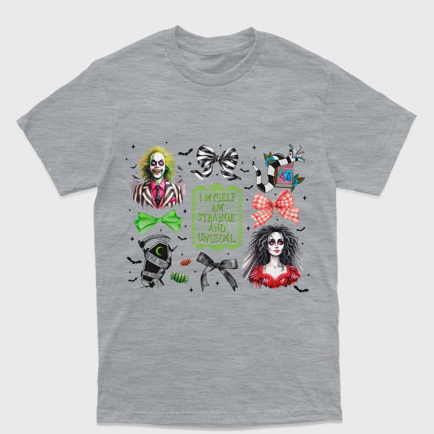 Camiseta Básica Unissex Strange And Unusual Beetlejuice