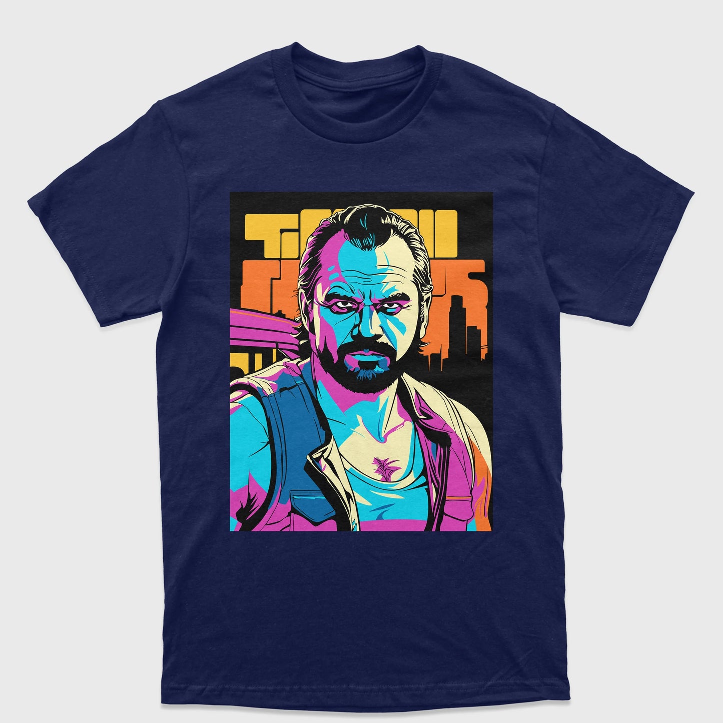 Camiseta Básica Unissex GTA Game-AZUL MARINHO