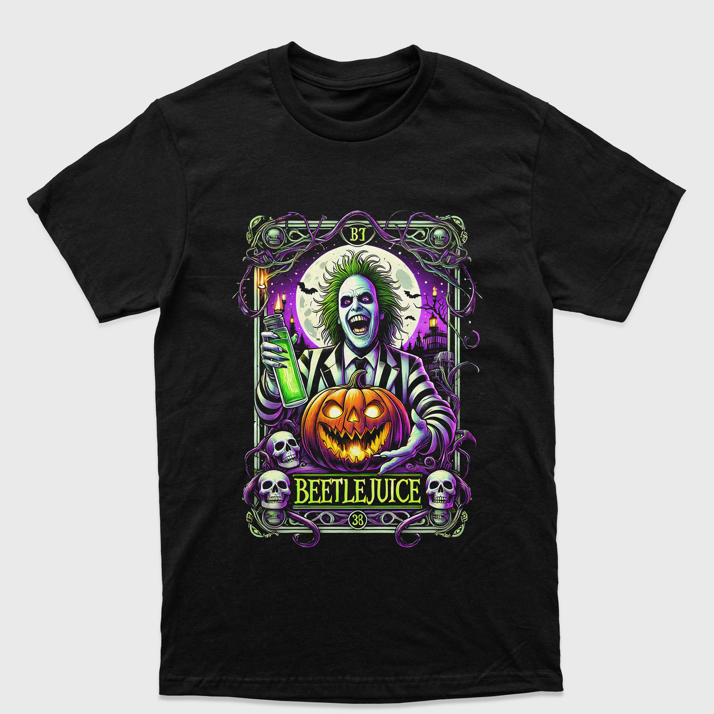 Camiseta Básica Unissex Beetlejuice Pumpkim