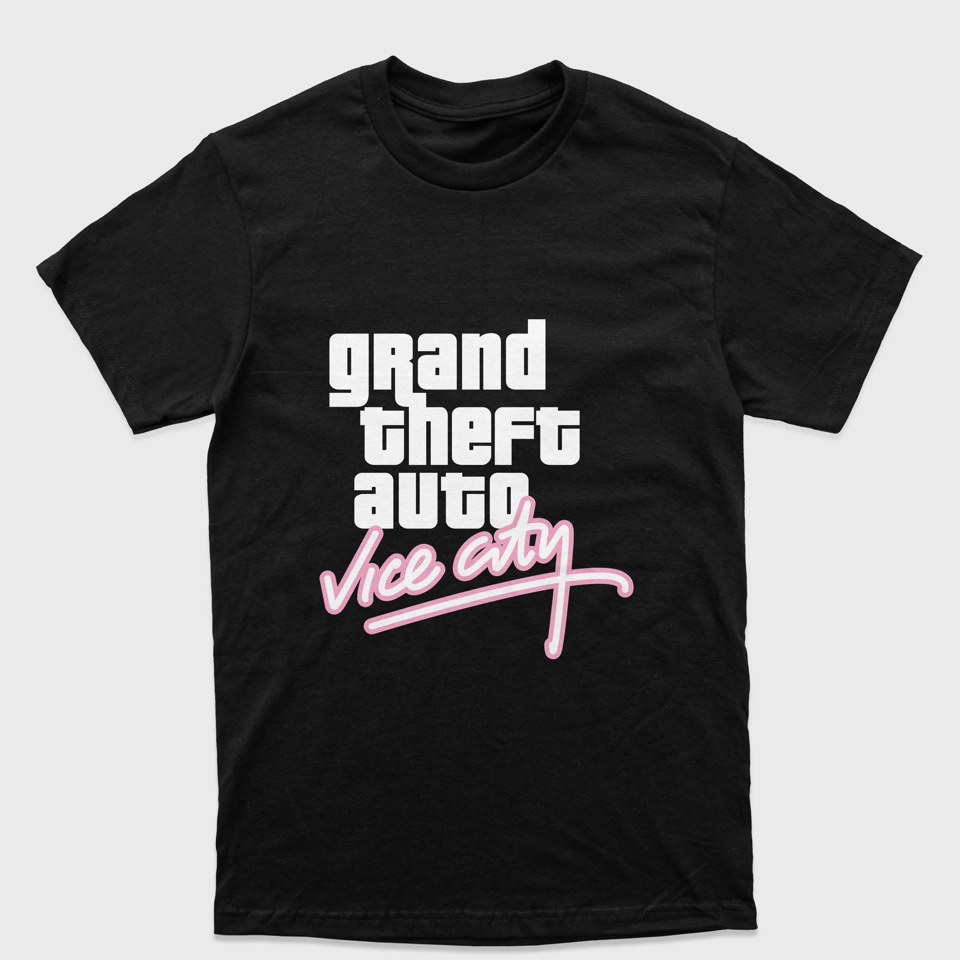Camiseta Básica Unissex Grand Theft Auto Vice City-PRETO