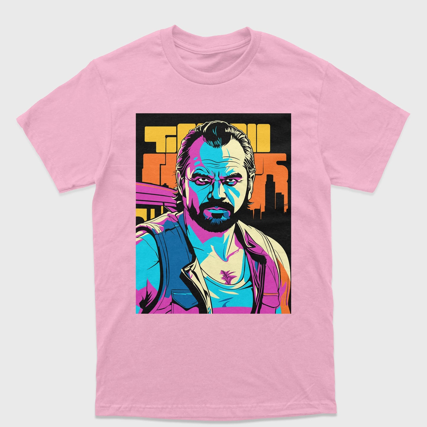 Camiseta Básica Unissex GTA Game-ROSA BEBE