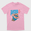 Camiseta Básica Unissex Super Peter Mario Rosa Bebê 