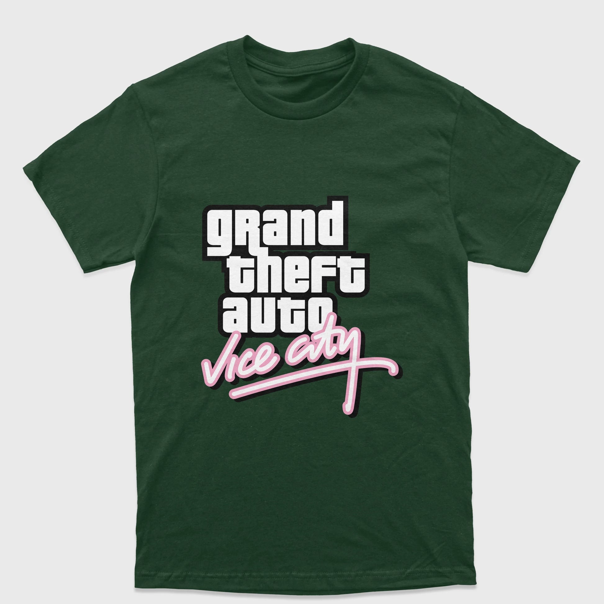 Camiseta Básica Unissex Grand Theft Auto Vice City-VERDE