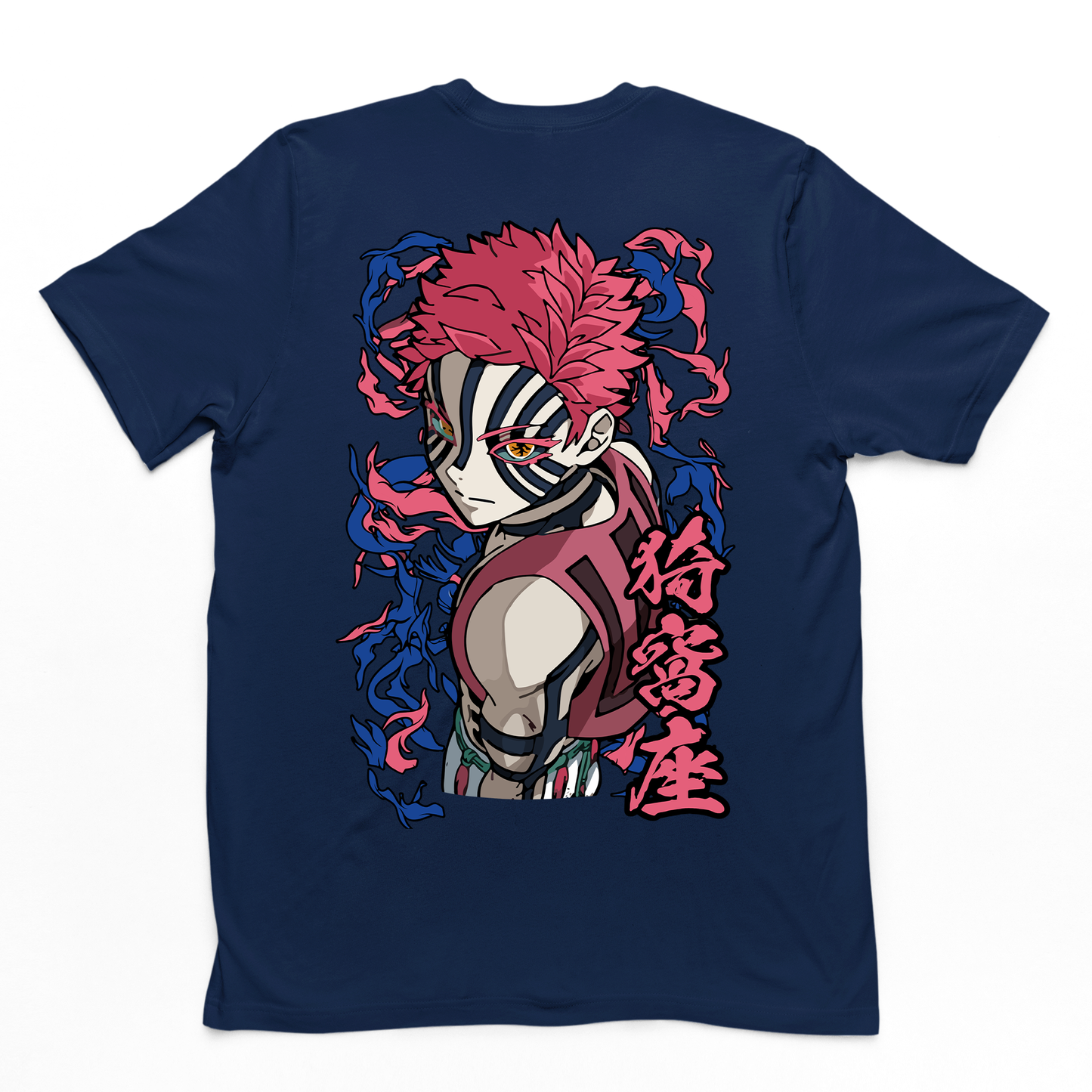 Camiseta Básica Akaza Lua Superior Demon Slayer- azul-marinho