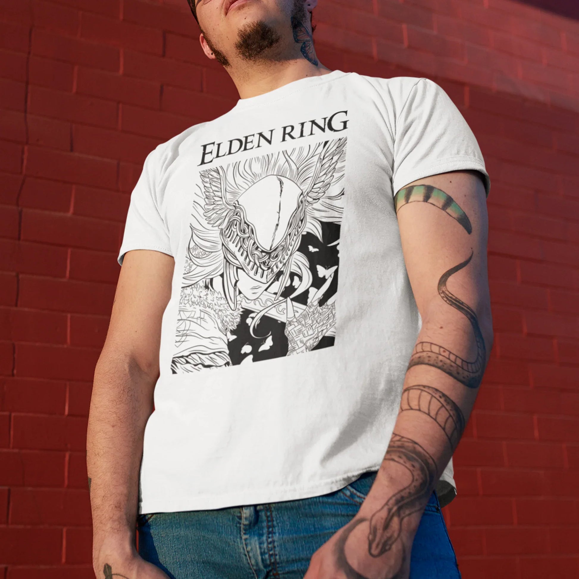 Camiseta Básica Malenia Elden Ring-branco
