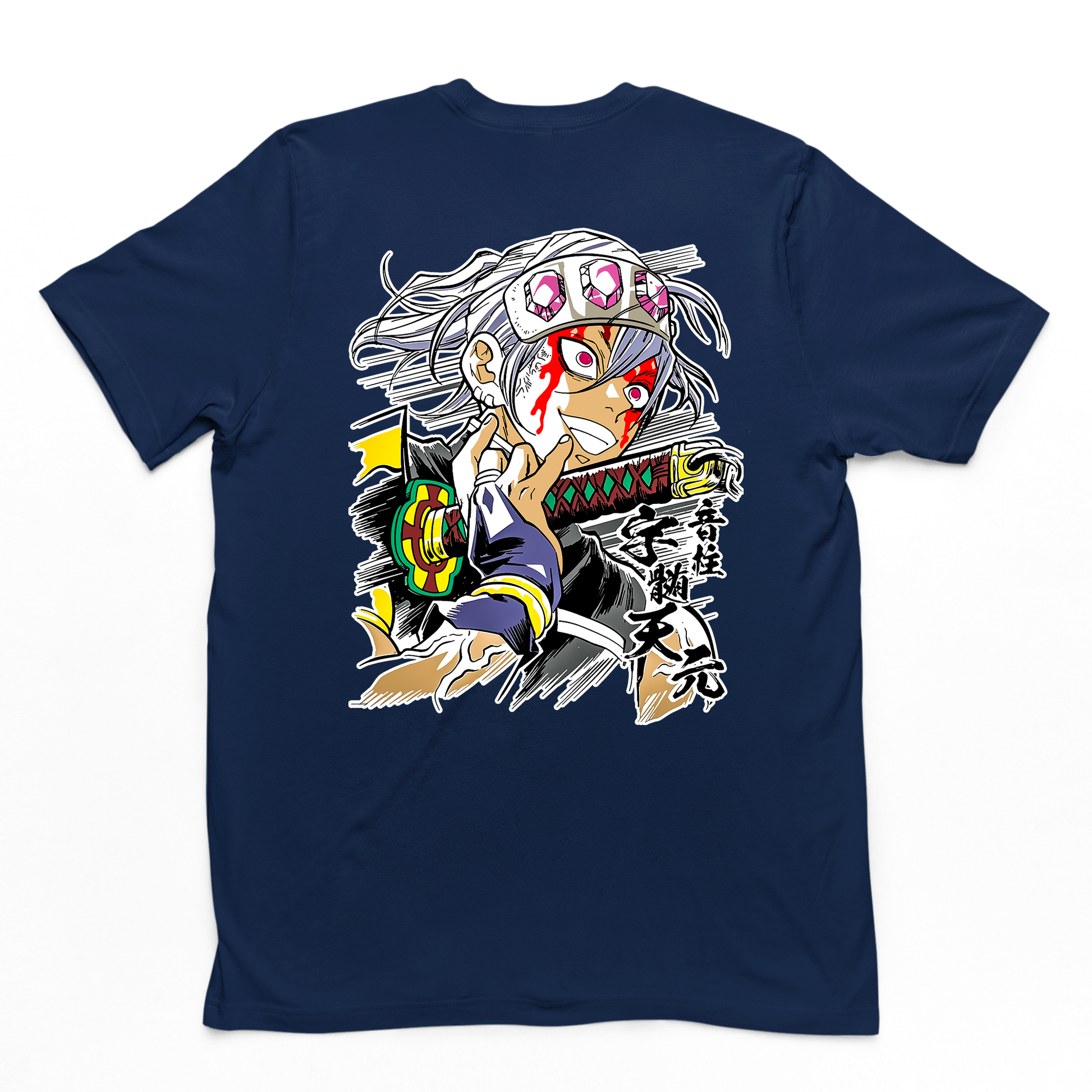 Camiseta Básica Uzui Hashira Kimetsu no Yaiba- AZUL-MARINHO