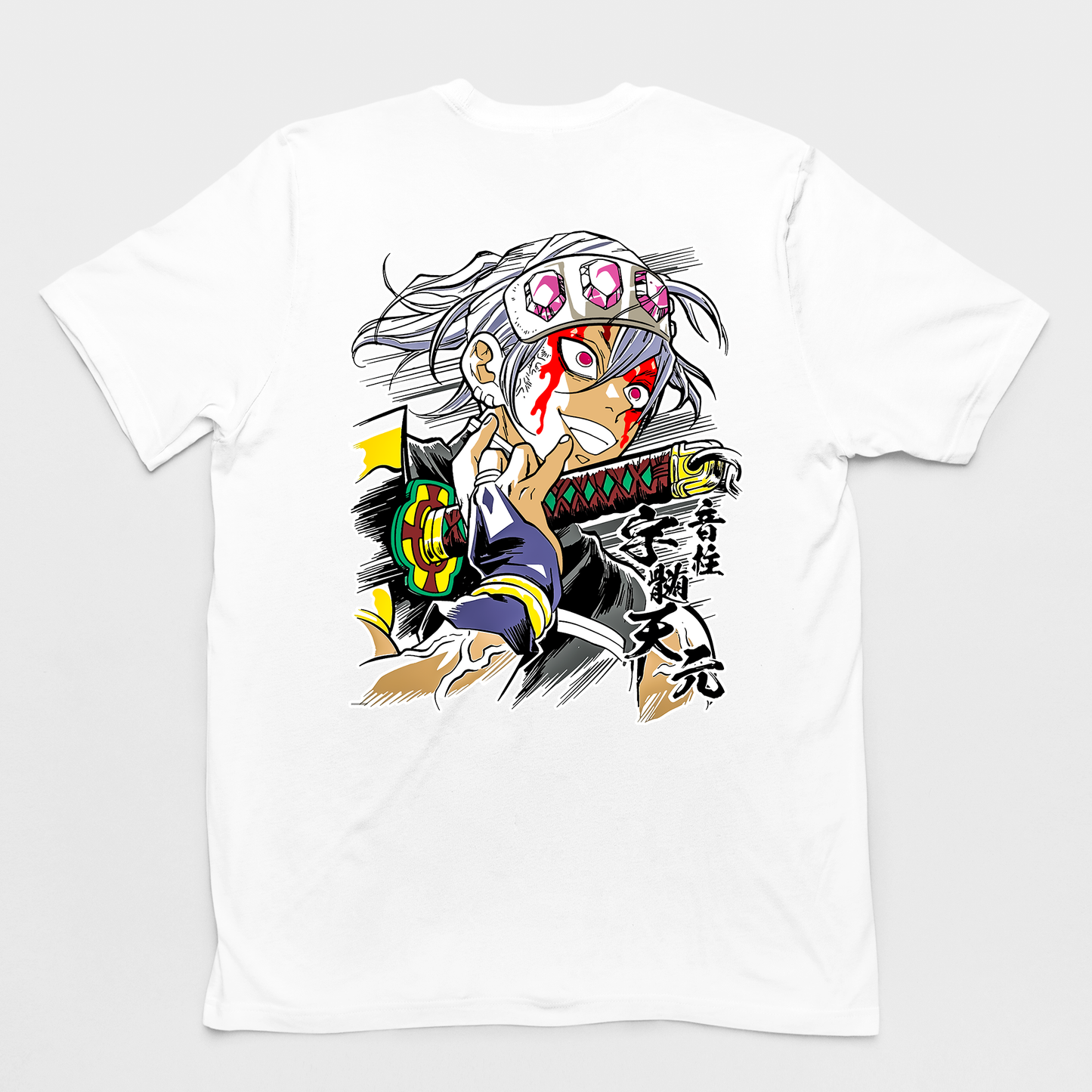 Camiseta Básica Uzui Hashira Kimetsu no Yaiba- BRANCO