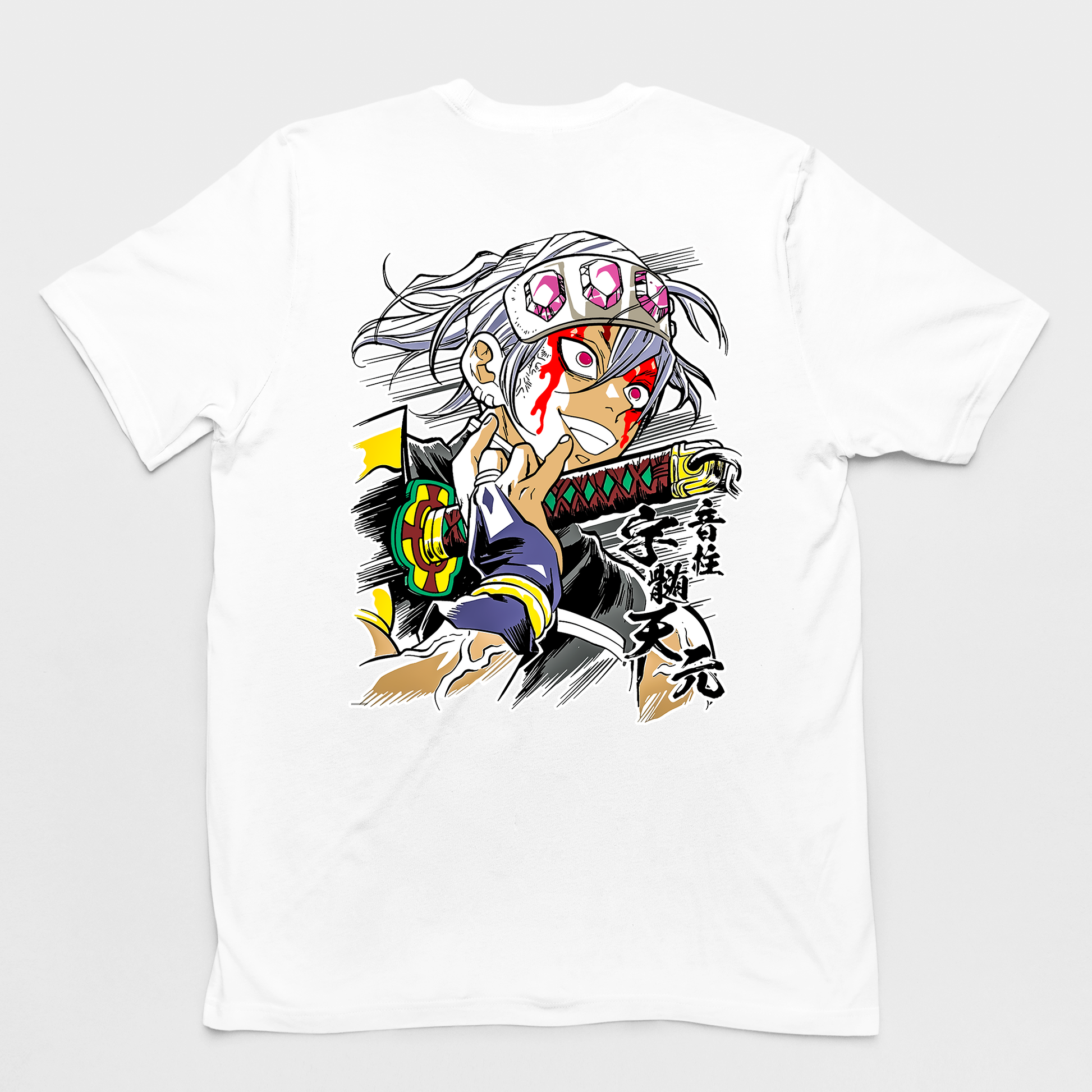 Camiseta Básica Uzui Hashira Kimetsu no Yaiba- BRANCO