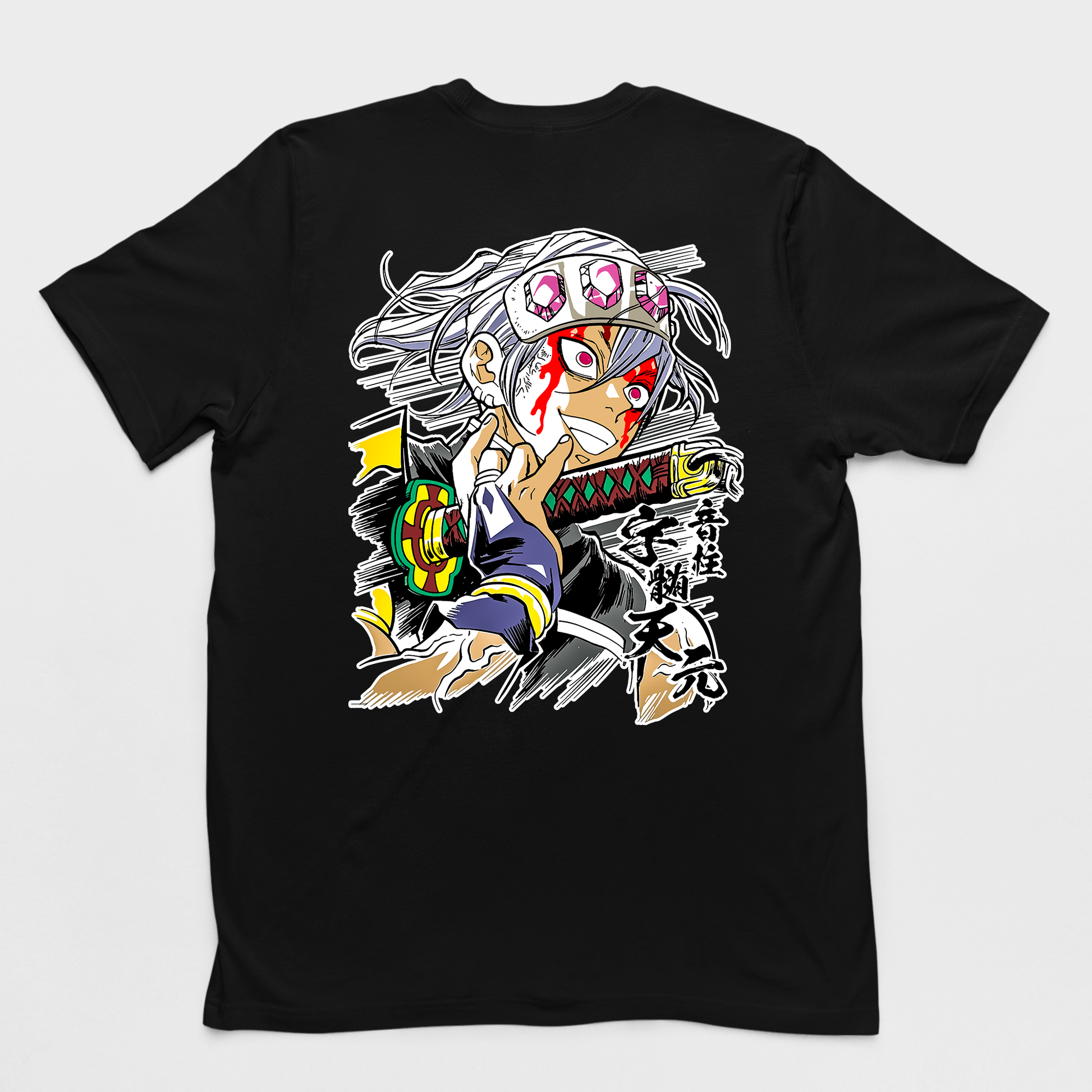 Camiseta Básica Uzui Hashira Kimetsu no Yaiba- PRETO