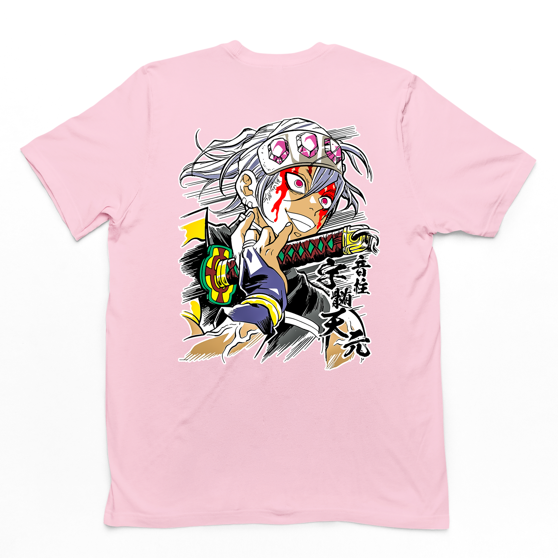 Camiseta Básica Uzui Hashira Kimetsu no Yaiba- ROSA BEBE
