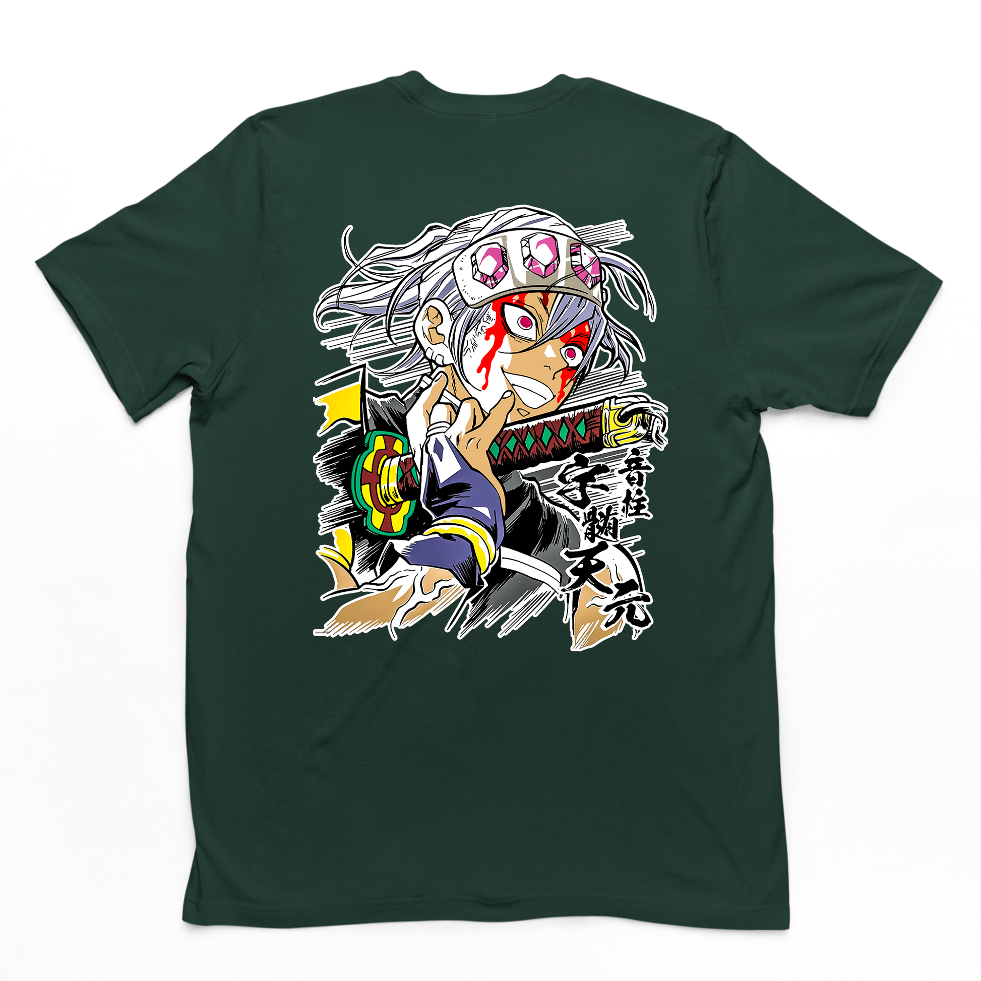 Camiseta Básica Uzui Hashira Kimetsu no Yaiba- VERDE