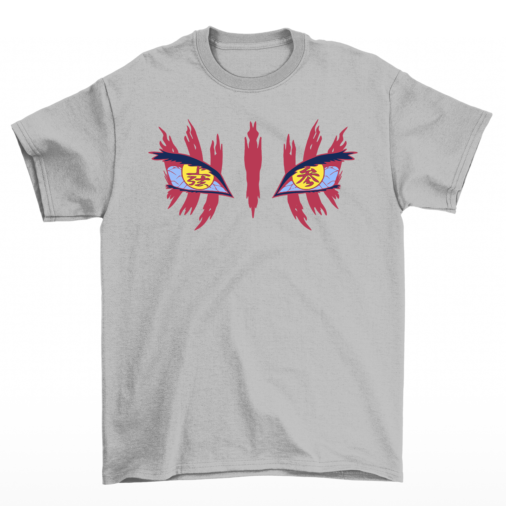 Camiseta Básica Akaza Lua Superior Demon Slayer- cinza